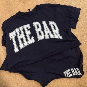 Navy Blue 'THE BAR' T-Shirt and shorts